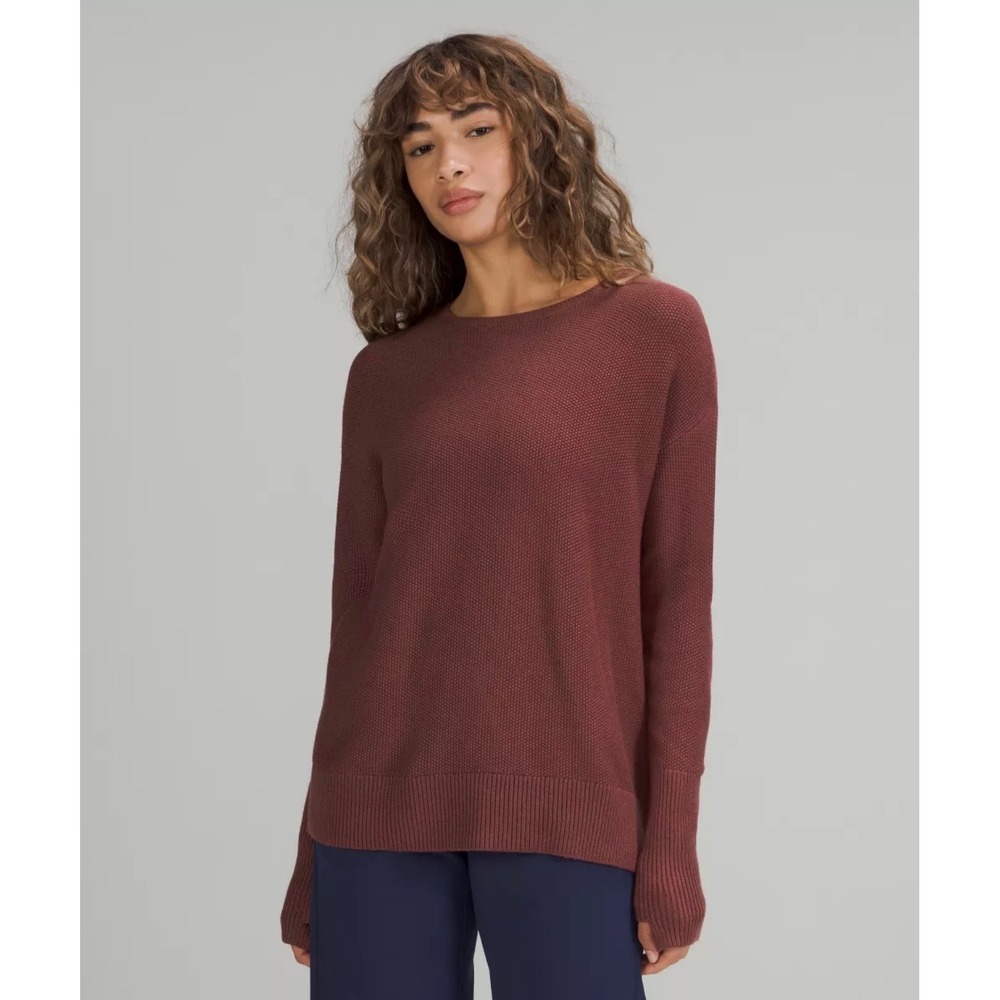 Lululemon Cashlu Crossover Back Sweater Smoky Red Women Size M/L